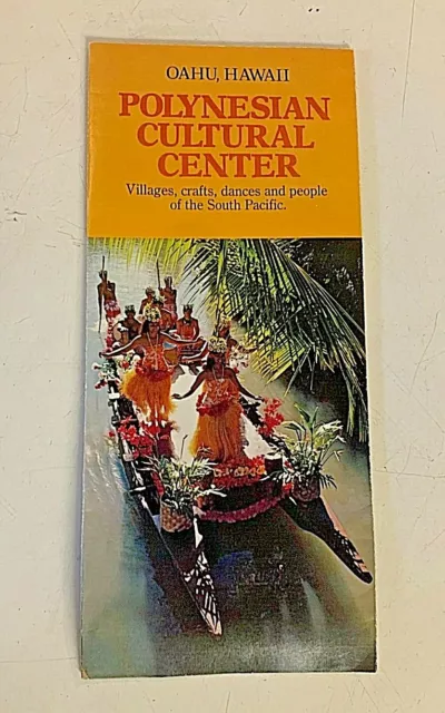 Vintage 1979 Oahu Hawaii Polynesian Cultural Center Souvenir Color Brochure Fun