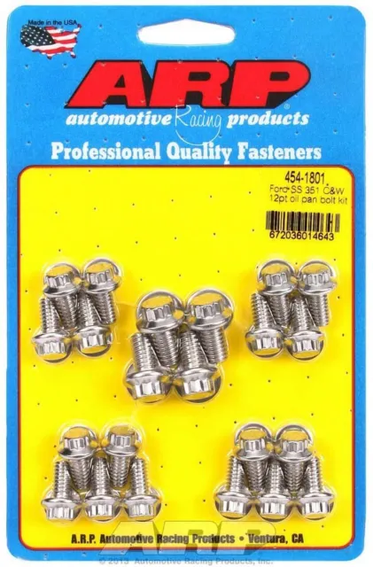 Arp Oil Pan Bolt Kit Small Block Ford/Cleveland/Modified P/N 454-1801