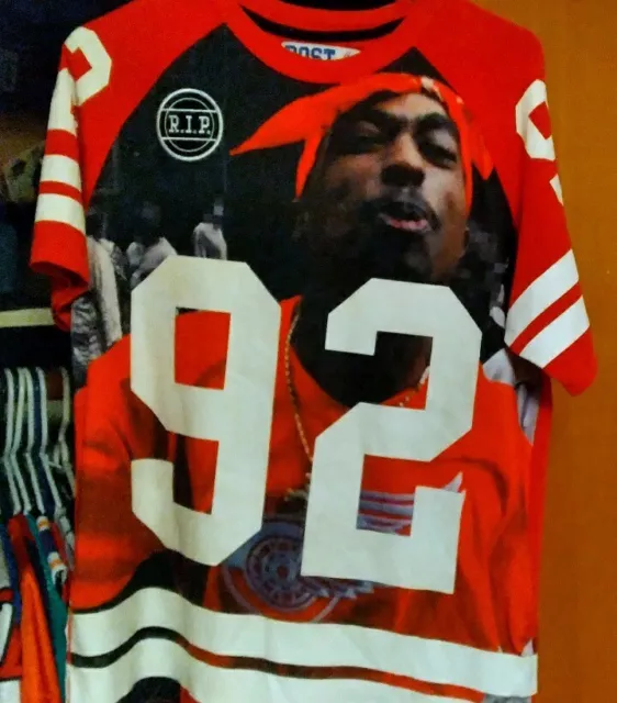 Tupac 2pac Red Wings Jersey Iconic 90s T Shirt 