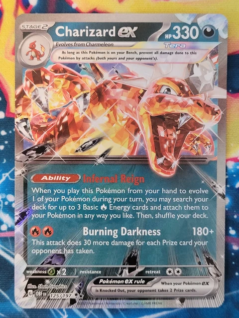 Charizard ex 215/197 Ultra Rare Pokémon Card (SV Obsidian Flames) 1x TitanCards® Toploader