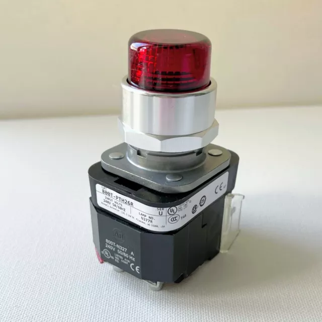 Neuf ! Allen Bradley 800T-PTH26R Pilote Lumière LED Lentille Rouge 120VAC