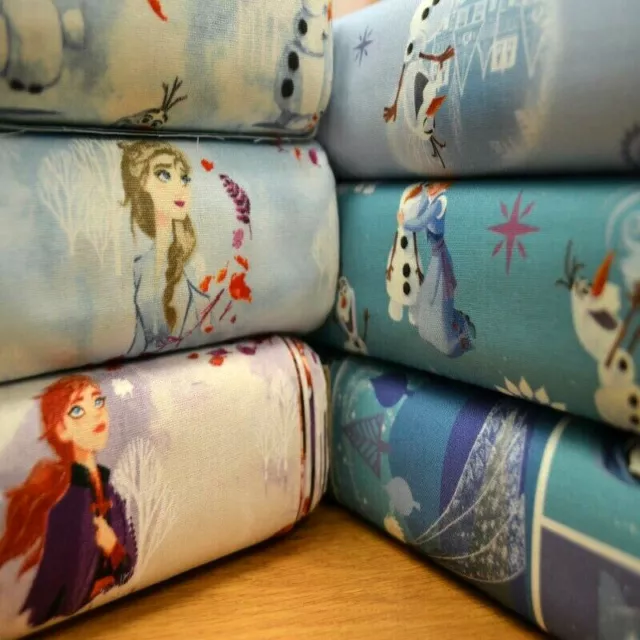 Disney Frozen Fabric Elsa, Anna, Olaf, Snowflake 100% Cotton Craft Material