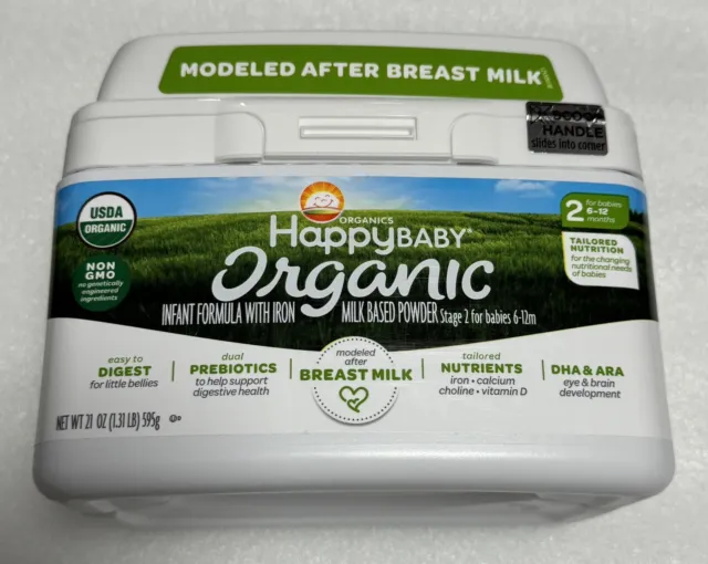 HappyBABY Organic Powder Infant Formula - 21 oz (EXP 5/25/25) BRAND NEW SEALED