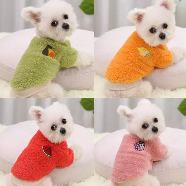 Pet Fleece Clothes Puppy Dog Warm Jumper Sweater Coat Small Yorkie Chihuahua UK