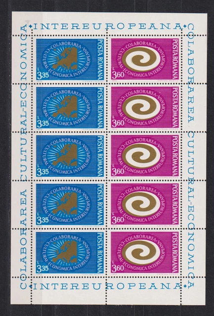 Rumänien 1973: Mi. Nr. 3120-21 Kleinbogen postfrisch