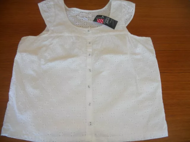 Girls Pumpkin Patch pretty cream scoop neck Anglaise top Size 11   NWT