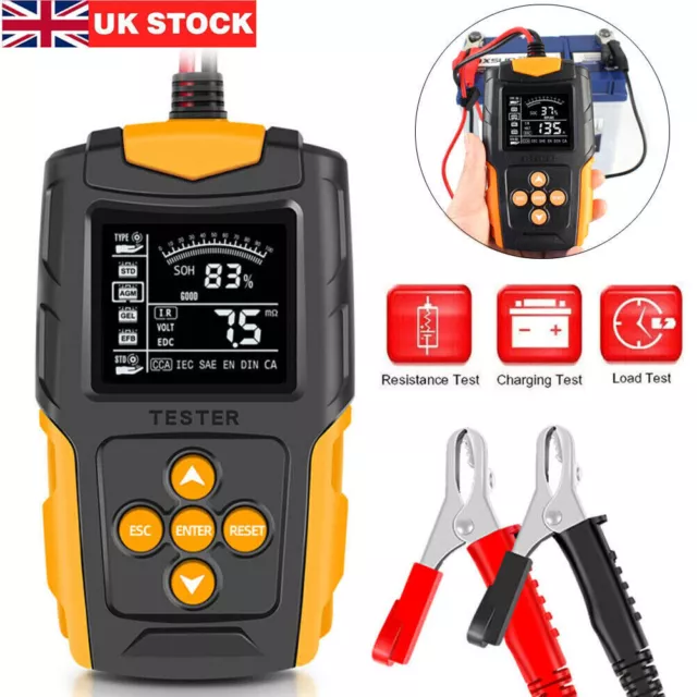 Automotive Battery Tester 12V 24V Digital Car Cranking Charging Test Analyzer UK