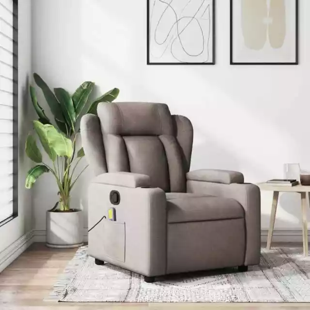 Massagesessel Taupe Stoff B0O0