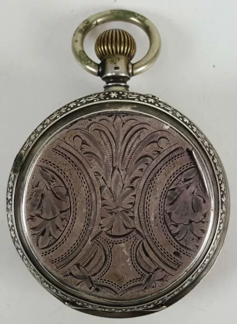 POCKET WATCH. SILVER SILVER SILVER LOW COVER. STYLE ROSKOPF. 20th CENTURY.