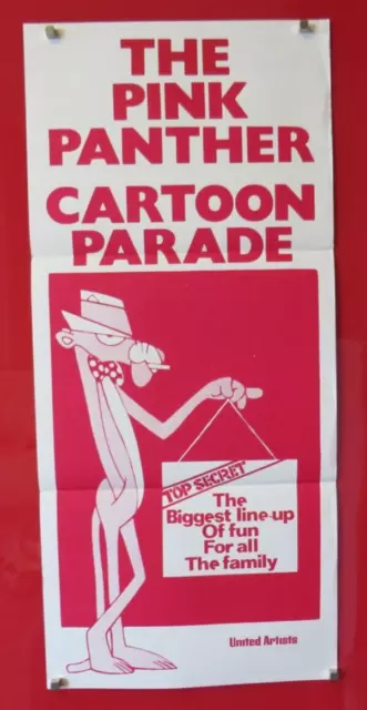 THE PINK PANTHER CARTOON PARADE ORIGINAL 1970's CINEMA DAYBILL MOVIE FILM POSTER