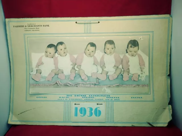 Dionne Quintuplets 1936 Calendar,