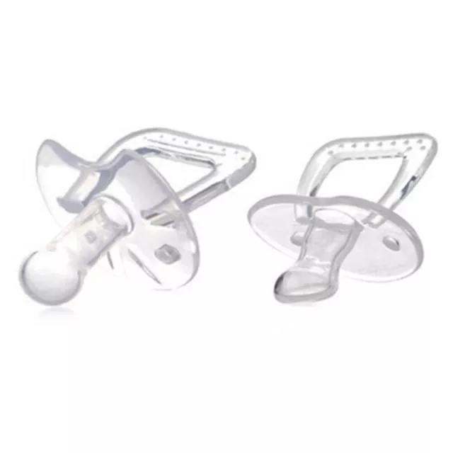 Simple Transparent Safe Silicone Baby Infant Toddler Pacifier Flat Round N-tz 3