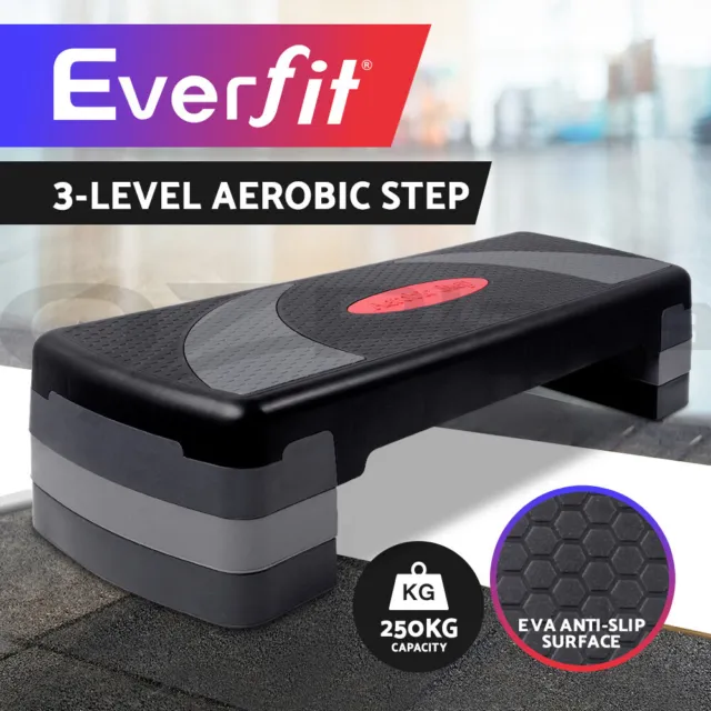 Everfit Aerobic Step Exercise Stepper Steps Home Gym Fitness Block Riser Bench