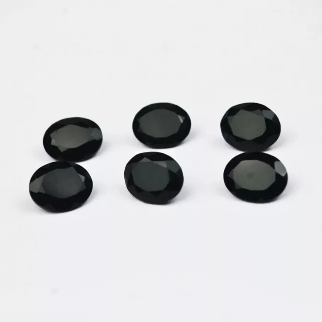 [Wholesale] Natural Black Onyx Faceted Oval Shape Loose Gemstone