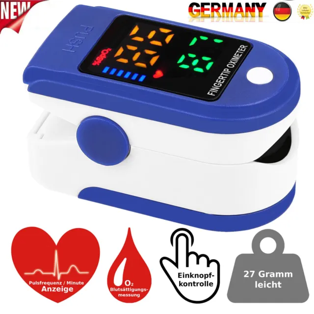 Pulsimetro dita frequenza cardiaca ossigeno sangue monitor saturazione SpO2 misura