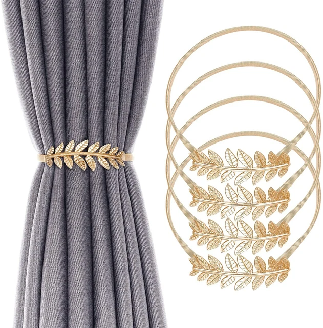 2/4PCS Metal Curtain Buckle Tiebacks Tie Backs Clips Holdbacks Rope Home Decor