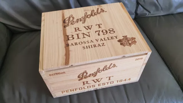 Penfold Rwt Bin 798 Empty Wooden Wine Box.