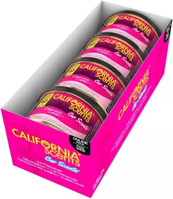 California Scents Car Home Organic Spill Proof Air Freshener Tin Can Cherry