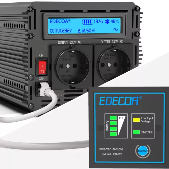 EDECOA 2500 Watt Inversor 24V 220V Onda Pura Conversor Inverter 2