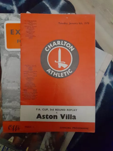 Charlton Athletic v Aston Villa fa cup season 1969-1970