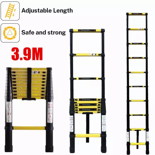 Multi-Purpose 3.9M Aluminium Telescopic Werk Ladder Heavy Duty Extendable 12.8FT