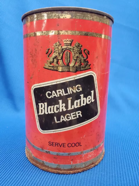 Vintage Carling BLACK LABEL Lager - EMPTY  2.22 Litres FLAT Top Beer Can - UK