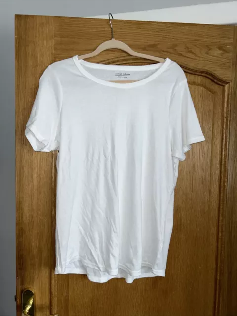 New M&S White Cotton Tshirt Size 22 Essentials Collection