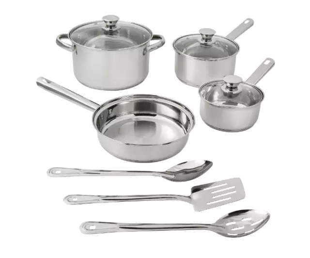 Imarku 14 Pieces Tri-Ply Three Layers Stainless Steel Cookware Set New Open  Box