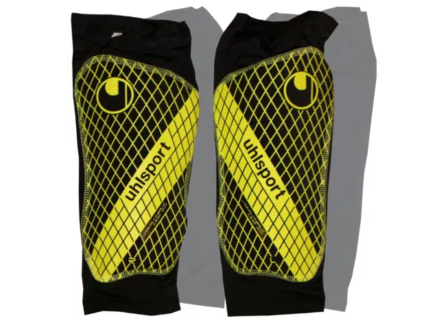 Uhlsport Shin Protector With Compression Sock Yellow Sockshield Lite - GR.L