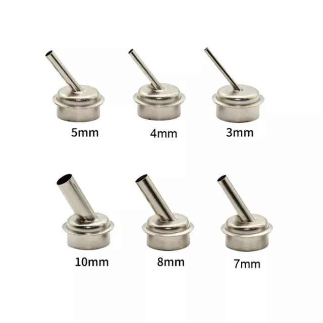 6pcs 45?? Bent Curved Heat Nozzles For QUICK 861DW Hot Air Rework Station 3-10mm