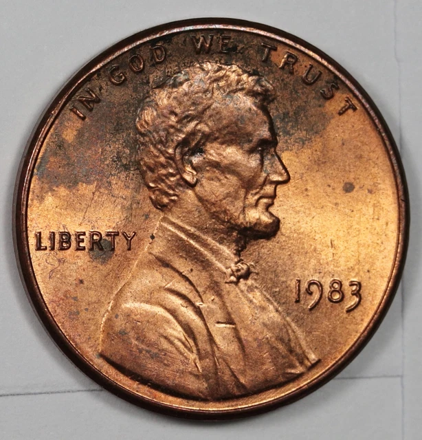 1983 Lincoln Head Cent.  Error.  Double Die Reverse.  BU.  184667