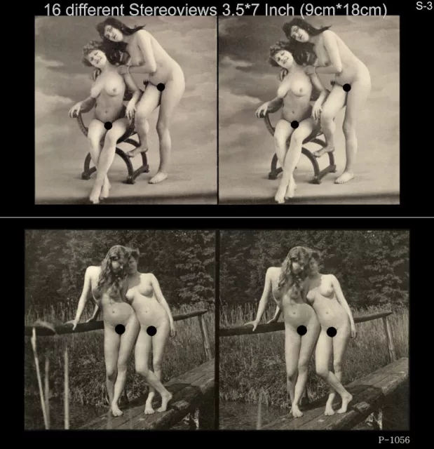 16 Akt Stereofotos klassik Nude Paris 1910  Lot 3