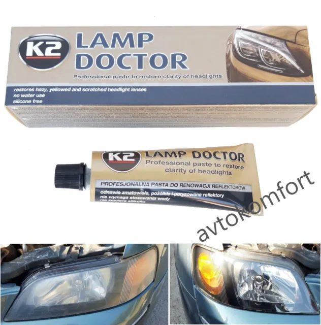 K2 Lamp Doctor 60g Headlight Polish Polishing Paste Clean Scratch Remover