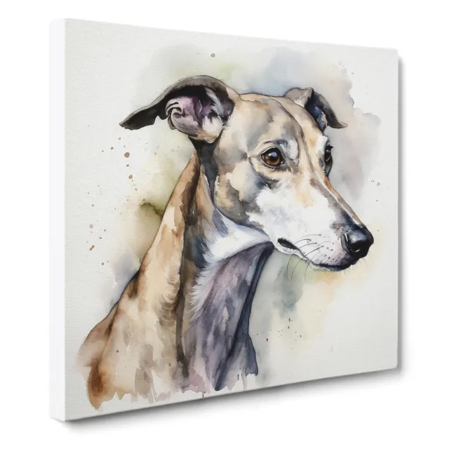 Greyhound Dog Canvas Wall Art Print Framed Picture Decor Dining Room Living Room