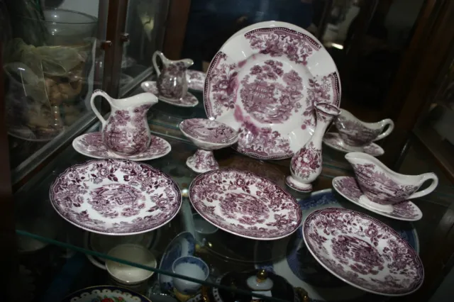 Vintage Royal Staffordshire Dinnerware in the Tonquin Pattern in Plum