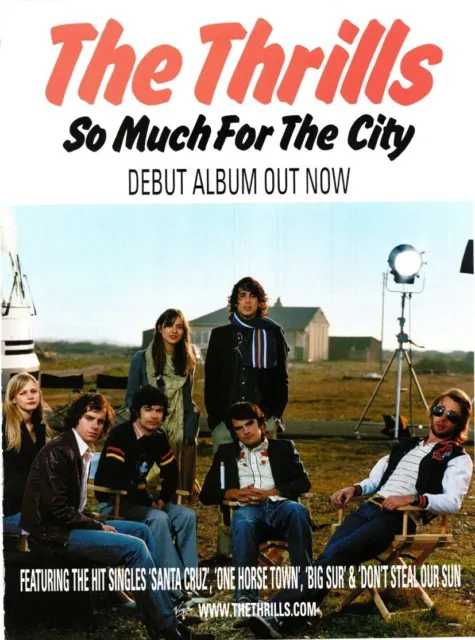 Ptp63 Magazine Advert 11X9" The Thrills : So Much For The City Album