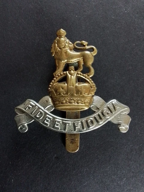 ORIGINAL WW2 ERA Royal Army Pay Corps Bi-Metal Cap Badge King's Crown £ ...