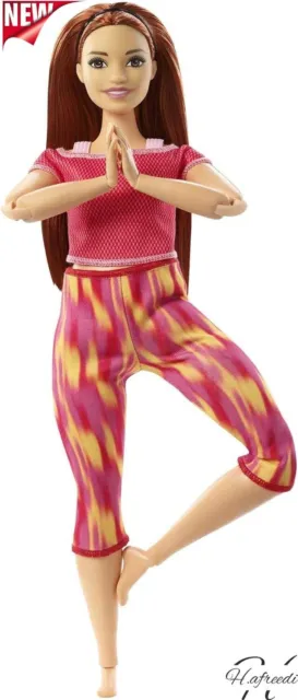 BARBIE MADE TO Move Doll, Curvy, with 22 Flexible Joints & Long Straight  Red Hai £19.99 - PicClick UK