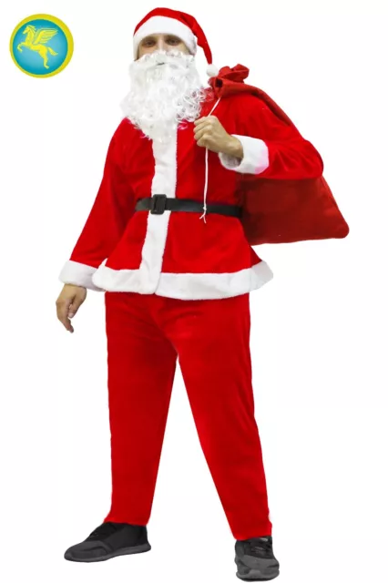 Costume Babbo Natale Ciniglia Adulto Made In ITALY Di PEGASUS