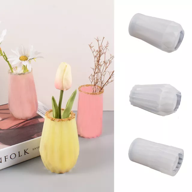 1PC Silicone Vase Molds For Epoxy Plaster Flower Pot Moulds Crafts Making DIY
