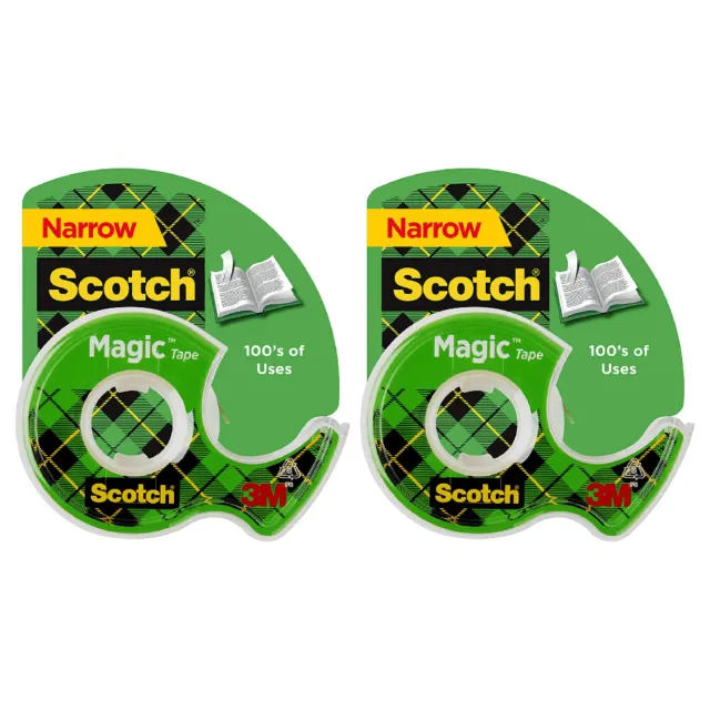 Scotch Magic Tape with Dispenser 1/2 x 450 inch Matte Clear Transparent, 2 Pack