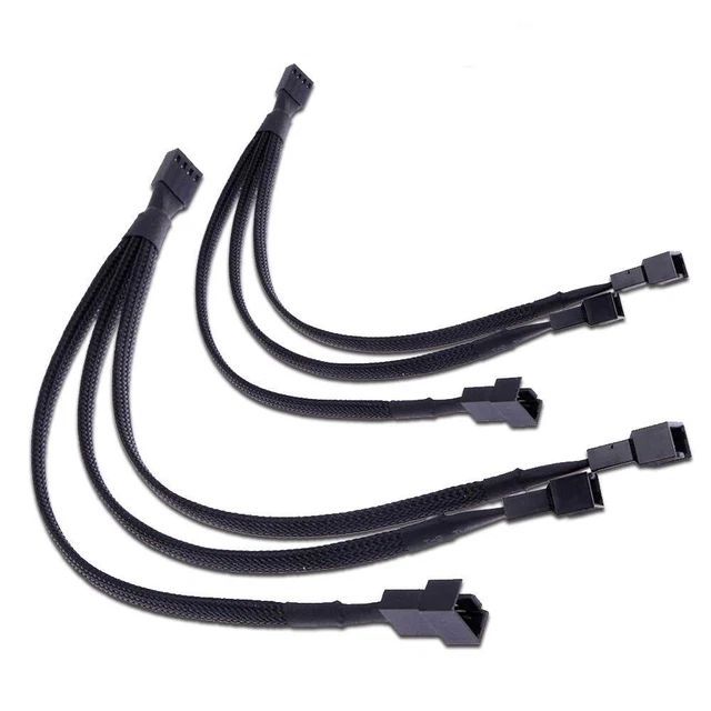 Fan Splitter Pwm 4 Pin Pc Case Fan Splitter Adapter Cable Compatible 3 Pin Fan 1