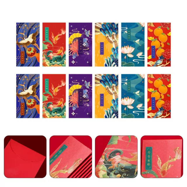 12 Pcs New Year Red Envelope Party Lucky Money Envelopes Thicken