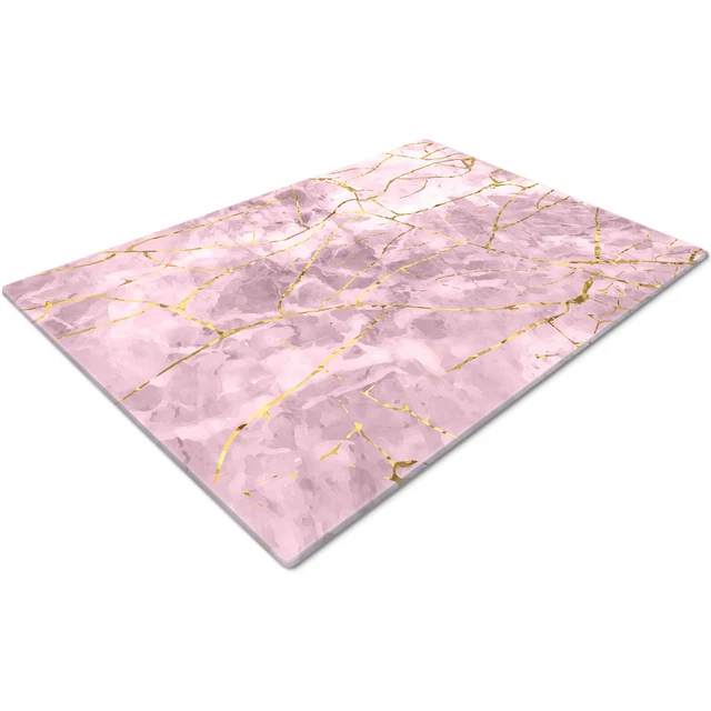 Glass Chopping Cutting Cutting Board Work Top Saver Large Pink White Gold