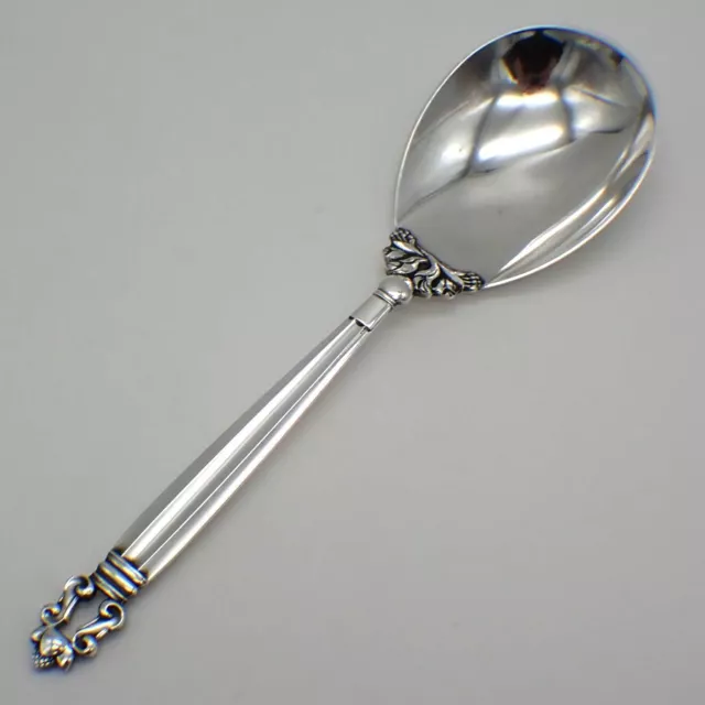 Acorn Salad Serving Spoon Georg Jensen Sterling Silver 1915 Denmark