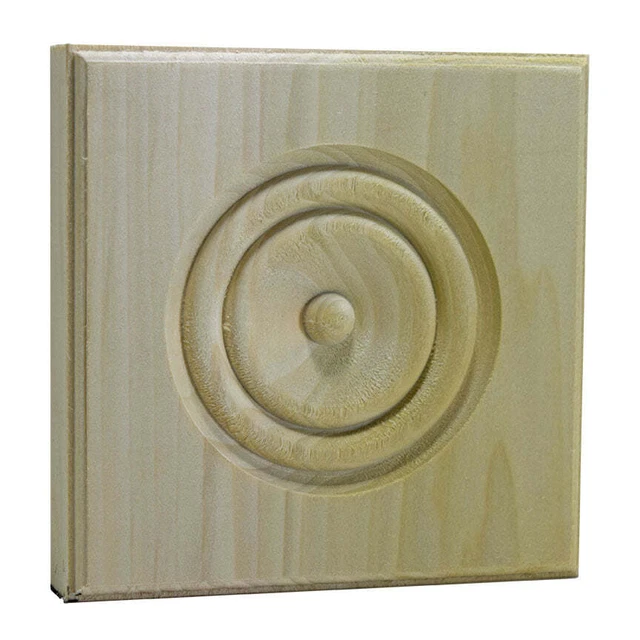 Hardwood Casing Corner Rosette Block 1" x 5-1/2" Square EWAP90