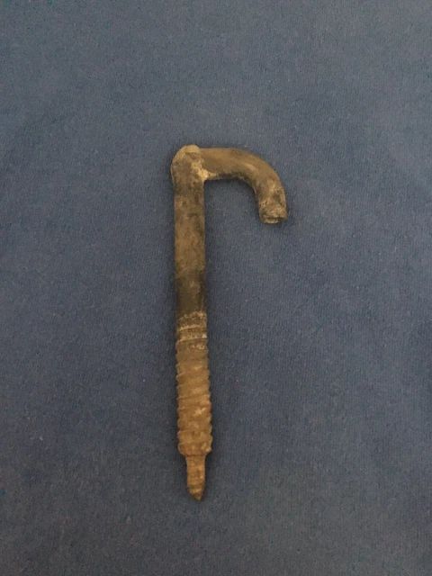 5” Metal Screw On Hook Marked Joslyn Found In Wood Round Used