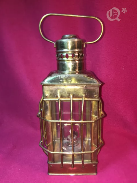 Vintage Brass Clipper Ship Hanging Oil Lamp