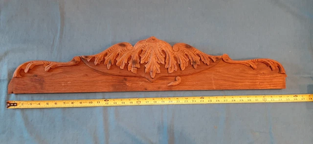 Pediment Wood Architectural Salvage Carved Oak/Chestnut 35inches