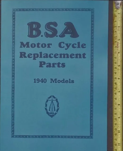 BSA M20 parts Book 1940 all models WM20 WM21 C10 C11 C12 SV M23 B29 G14